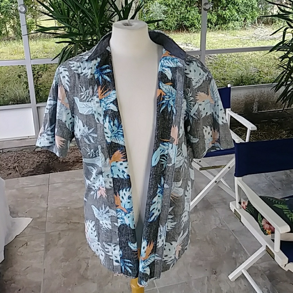 Amplify Men's SS XL Reverse Pattern btn up - Picture 1 of 7